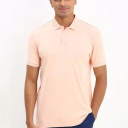 Allen Solly Peach Regular fit Solid Casual Polo T-Shirt image 1