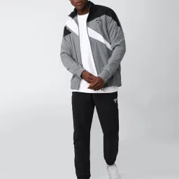 Reebok Grey Regular Fit Self Pattern Sports Jacket image 5