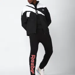 Reebok Black Slim Fit Self Pattern Sports Jacket image 5