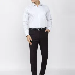 Van Heusen Black Slim Fit Self Pattern Trousers image 5