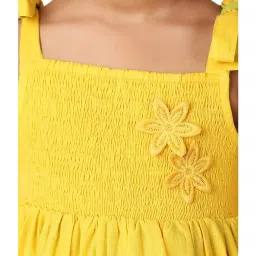 Fabindia Kids Yellow Applique Dress image 5
