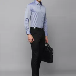 Louis Philippe Mid Grey Slim Fit Trousers image 5
