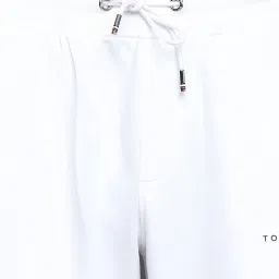 Tommy Hilfiger White Cotton Regular Fit Striped Trackpants image 5