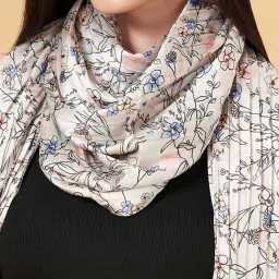 Honey by Pantaloons Off White Viscose Printed Scraf image 5