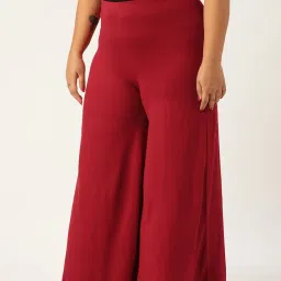 theRebelinme Maroon High Rise Palazzos image 2