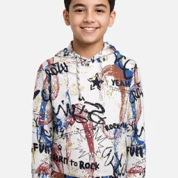 Cavio Kids Black Printed Full Sleeves Sweatshirt image 1