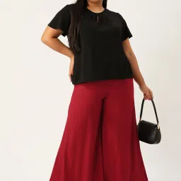 theRebelinme Maroon High Rise Palazzos image 4