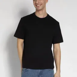 American Eagle Black Cotton Regular Fit T-Shirt-image-95