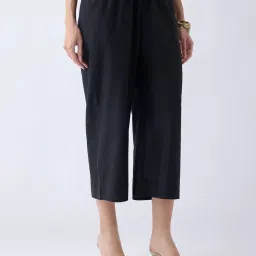 Utsa by Westside Black Solid Pants image 1