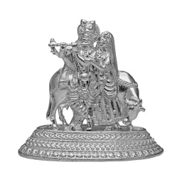 Sri Jagdamba Pearls 0.8 Silver Radha Krishna Idol image 1