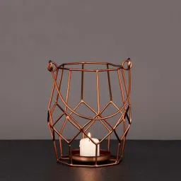 Aapno Rajasthan Gold Candle Holder - Set of 1 image 1