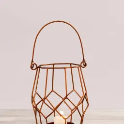 Aapno Rajasthan Gold Candle Holder - Set of 1 image 3