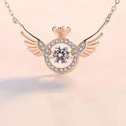 DressBerry Trendy Angel Wings Moving Crystal Rose-gold Chain image 5