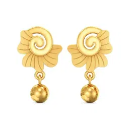 Joyalukkas 22k Yellow Gold Spiral-Floral Drop Earrings for Women-picture-24