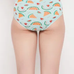 Clovia Sky Blue Printed Hipster Panty image 2