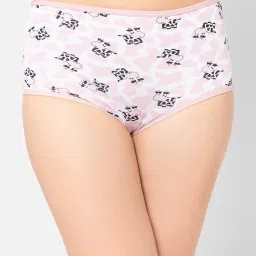 Clovia Pink & White Printed Hipster Panty image 1