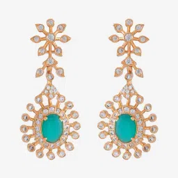 Kushal's Fashion Jewellery Green Gold Polished Zircon Earrings for Women-picture-12