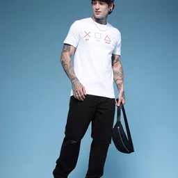 HERE&NOW Men Straight Fit Slash Knee Stretchable Jeans image 2