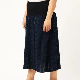 theRebelinme Navy Circular Maxi Skirt image 3