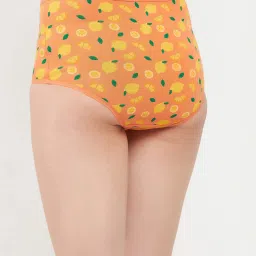 Clovia Orange Printed Hipster Panty image 2