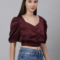 NEUDIS Burgundy Crop Top image 3