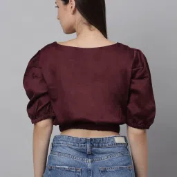 NEUDIS Burgundy Crop Top image 2