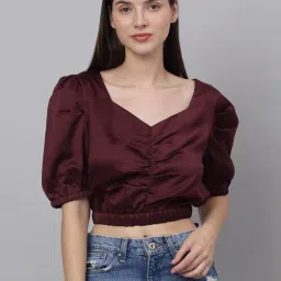 NEUDIS Burgundy Crop Top image 1