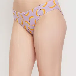 Clovia Purple Graphic Cotton Thongs Panty image 3