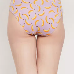 Clovia Purple Graphic Cotton Thongs Panty image 2
