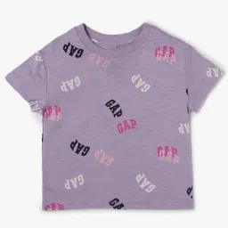 GAP Kids Purple Relaxed Cotton Printed Top-image-26