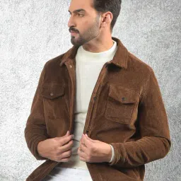 Crimsoune Club Brown Cotton Regular Fit Jacket-image-27