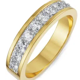 EMORI Yellow Gold Sleek Row Lab Grown Diamond Band image 2