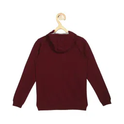 allen solly junior Allen Solly Kids Maroon Solid Full Sleeves Hoodie image 2