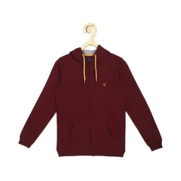allen solly junior Allen Solly Kids Maroon Solid Full Sleeves Hoodie image 1