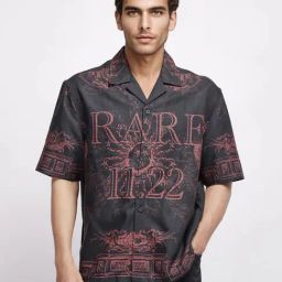 Rare Rabbit Navy Boxy Fit Printed Shirt-picture-39