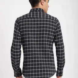 R&B Black Cotton Regular Fit Checks Shirt image 2