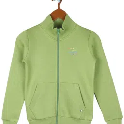 Monte Carlo Kids Green Solid Full Sleeves Sweatshirt image 1