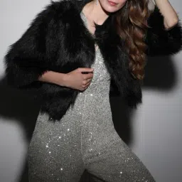 Vero Moda Black Self Design Three-quarters Jacket image 4