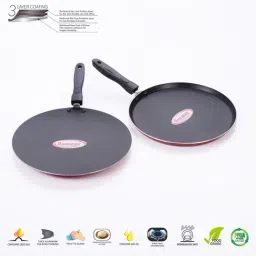 Sumeet Granite Finish NonStick Red Aluminium Round Shape Grill Pan 1.9L-picture-35