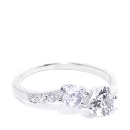 Jewels Galaxy Silver-Plated Stone Studded Handcrafted Adjustable Finger Ring-picture-35