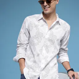 HERE&NOW Floral Printed Pure Cotton Casual Shirt-picture-21