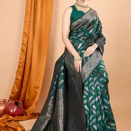 VS MALL Woven Design Zari Saree image 2