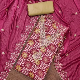 SAINOOR Floral Printed Semi-Stitched Dress Material image 1