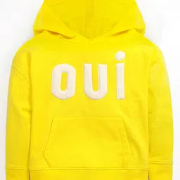 Cherry Crumble By Nitt Hyman Full Sleeves Fur Applique Detail Hooded Imperial Sweatshirt - Yellow-picture-17