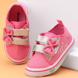 Cute Walk by Babyhug Casual Shoes with Bow Applique- Pink-picture-12