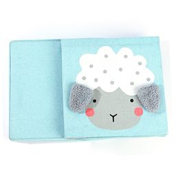 House of Quirk Storage Bins with Lid, Foldable Clothing Storage Box case with Handle for Toy, Books, Closet, Bedroom, Home - Blue Sheep-picture-25