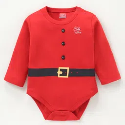 Babyhug 100% Cotton Full Sleeves Onesies Christmas Theme & Text Print - Pack of 2 image 2