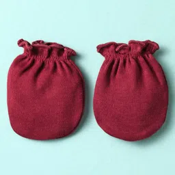 Ben Benny 100% Cotton Interlock Knit Mitten & Booties Set with Nautical Theme Print Pack of 2 - White & Wine image 2