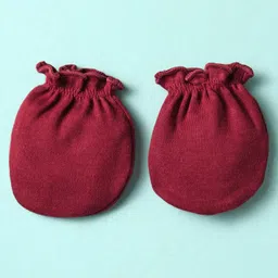 Ben Benny 100% Cotton Interlock Knit Mitten & Booties Set with Nautical Theme Print Pack of 2 - White & Wine image 3