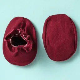 Ben Benny 100% Cotton Interlock Knit Mitten & Booties Set with Nautical Theme Print Pack of 2 - White & Wine image 5